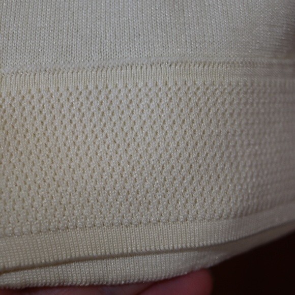 Trend Marshall Fields Vintage Cream & Green Striped Short Sleeve Shirt Top Blous - Picture 8 of 12